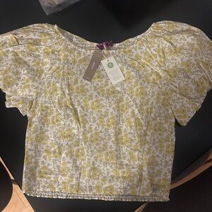 J. Crew Yellow Floral Women's Top